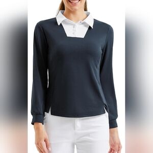 JACK SMITH Blue Rugby Polo Long Sleeve